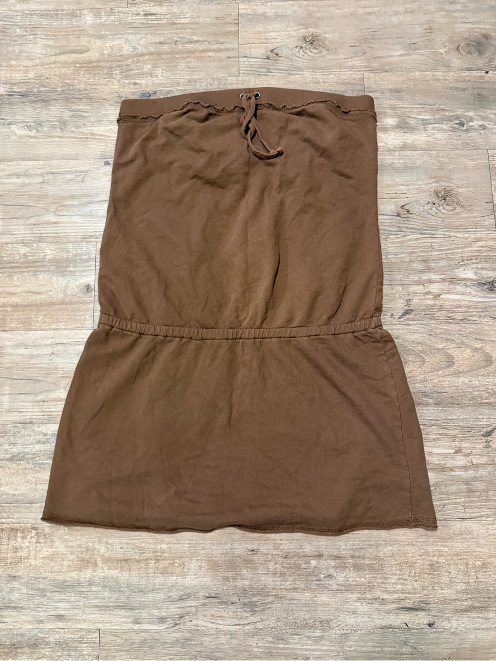 Vintage Y2K Mossimo Brown Strapless Tube Mini Dress XXL Boho Raw Edge